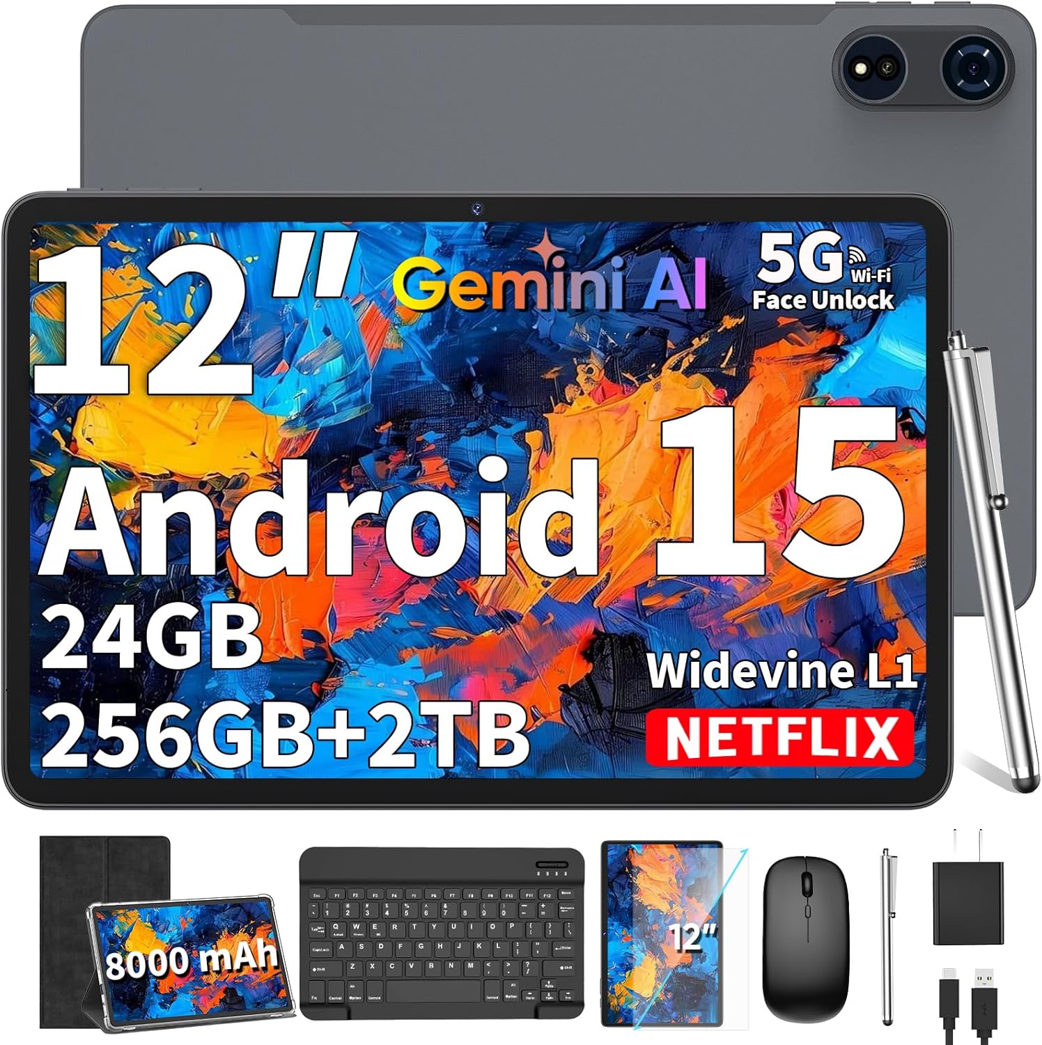 Relndoo TAB9 2-in-1 Android 15 tablet